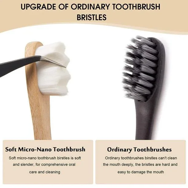 Eco-friendly Custom 10000 Natural Bristle Micro Fiber Toothbrush Ultra Soft Bamboo Micro Nano Toothbrush Disposable For Home Use