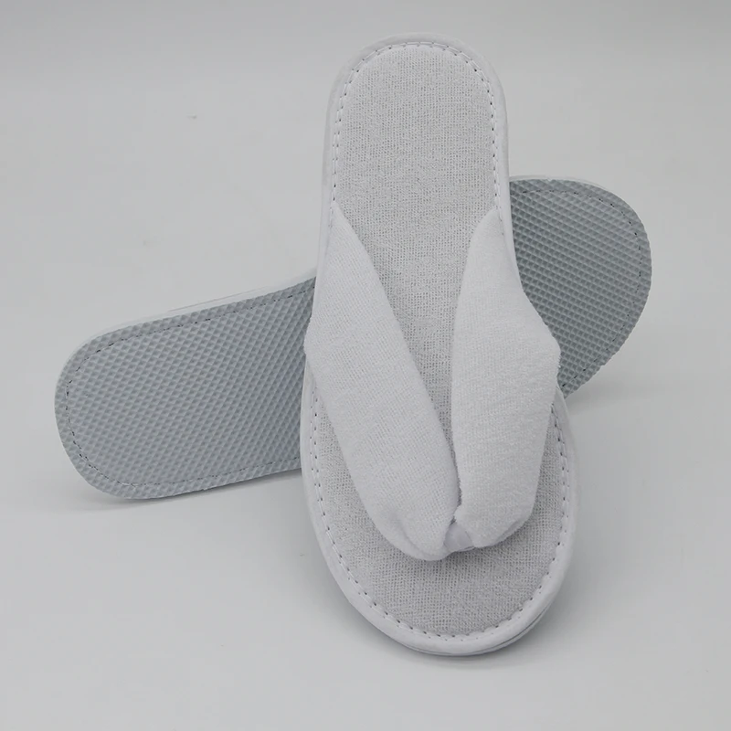 Oem Custom Logo Luxury Slipper Hotels Cheap White Flip Flops Coral Fleece Material Washable Hotel Disposable Slippers
