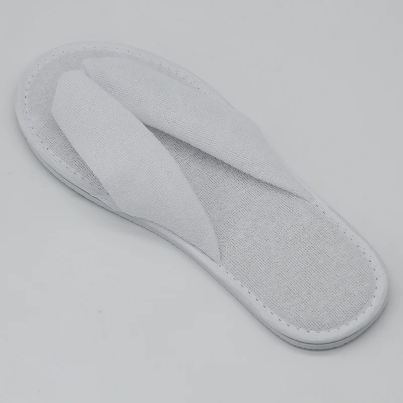 Oem Custom Logo Luxury Slipper Hotels Cheap White Flip Flops Coral Fleece Material Washable Hotel Disposable Slippers