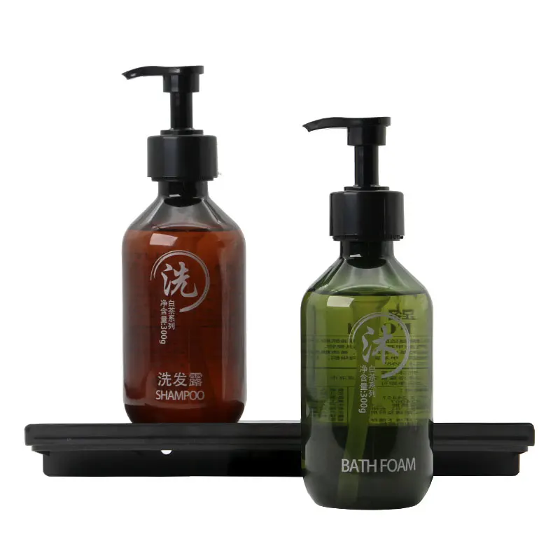 Distributeur de savon mural double fixe premium en plastique ABS biodégradable marron pour salle de bain