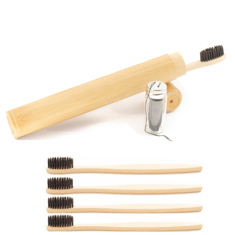 Brosse à dents en bambou à poils souples, 100 % écologique, personnalisable et jetable, pour un usage domestique ou hôtelier