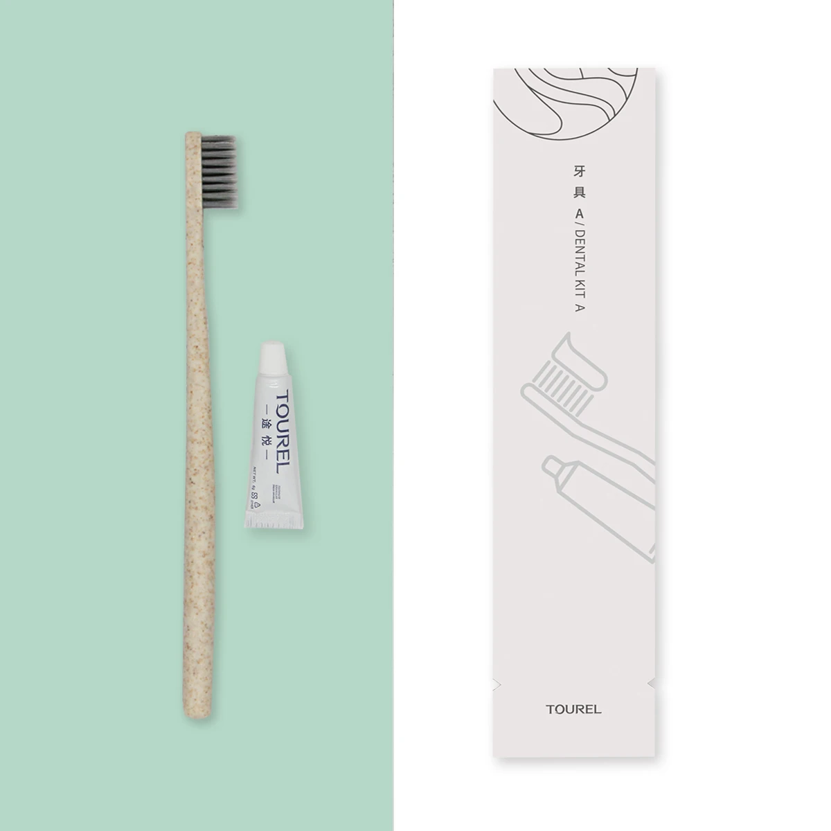 Brosse à dents jetable d'hôtel et mousse de shampoing/savon, essentiels de salle de bain tout-en-un