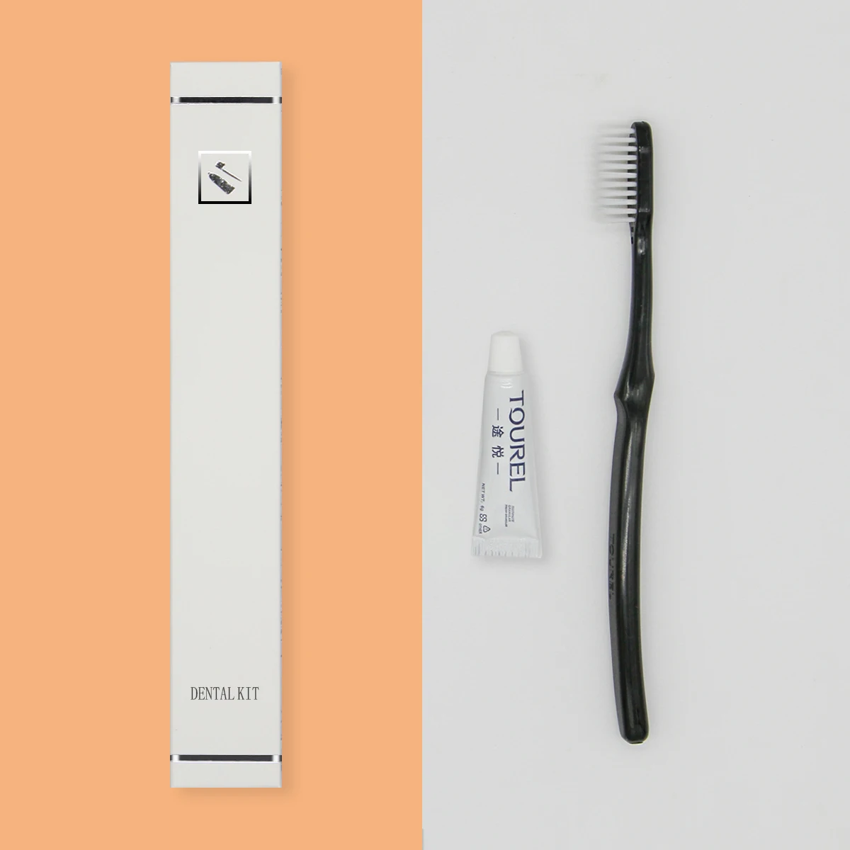 Brosse à dents jetable d'hôtel et mousse de shampoing/savon, essentiels de salle de bain tout-en-un
