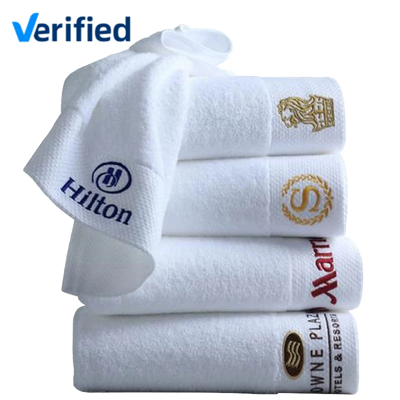 Highly Absorbent Soft Cotton Bath Towel Sets Custom Embroidered Bath Towels For Hotels