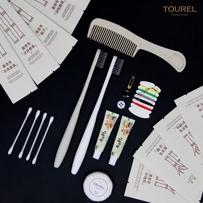 Custom Eco-friendly Sugarcane Paper Toiletries Set With Logo Printing For Hotel And Travel Amenities