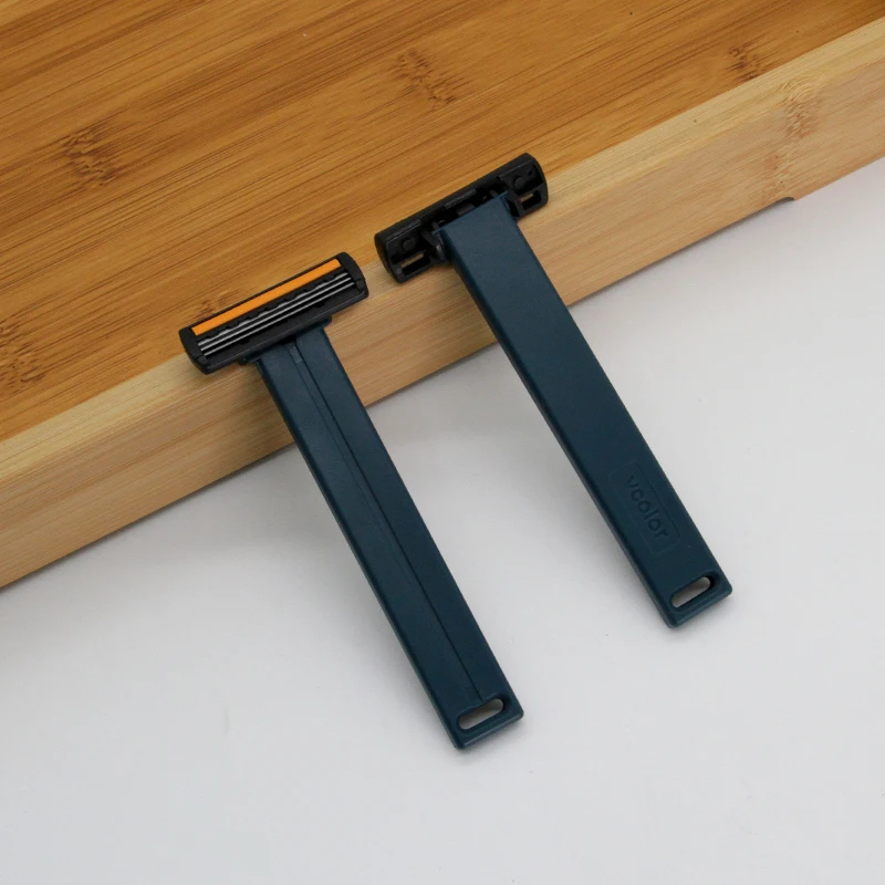 Custom Colored Disposable Plastic Hotel Razor Super Max Blade With Printed Logo