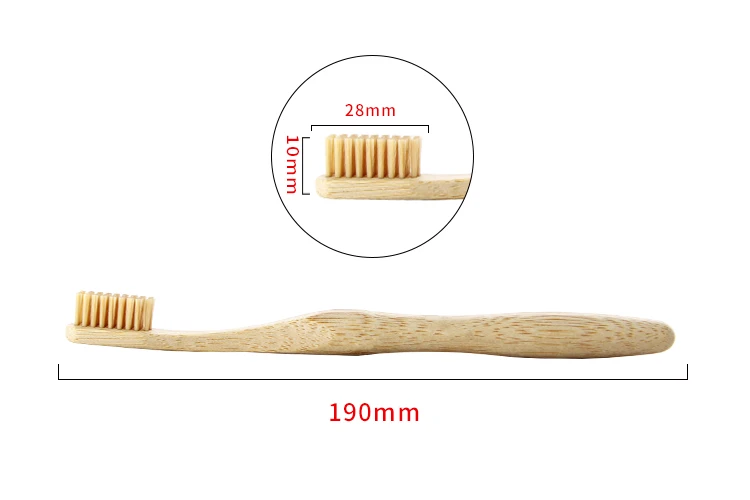 Meilleure vente 100% écologique brosse à dents jetable pour adultes 14,5-18,5 cm, poils en nylon doux, charbon de bambou naturel au carbone