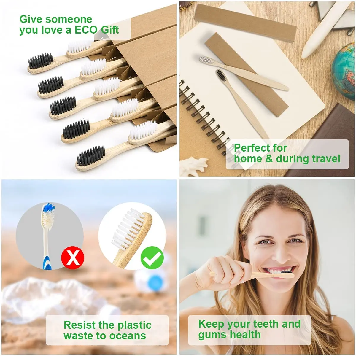 Écologique Réutilisable Jetable Pour Maison Hôtel Voyage Ergonomique Doux Biodégradable Organique Charbon Étui de Rangement Nylon