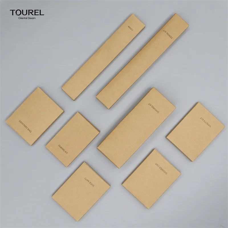 Coffret d'équipements d'hôtel en bambou écologique avec emballage en sachet biodégradable pour maison d'hôtes