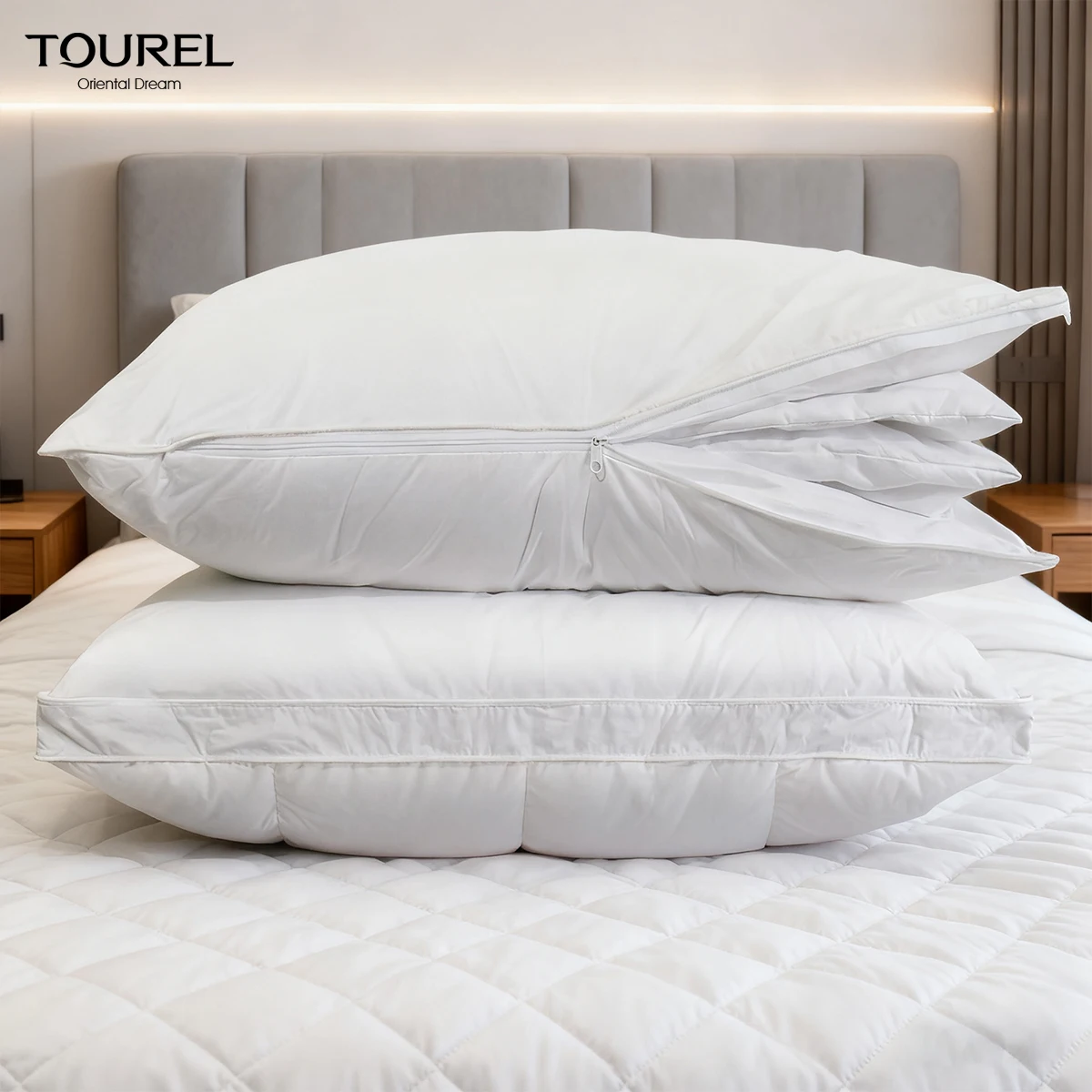 Factory Price Modern Solid Hotel Quality Pure Cotton Soft Breathable Neck Support Adjustable Height Bed Pillow Core
