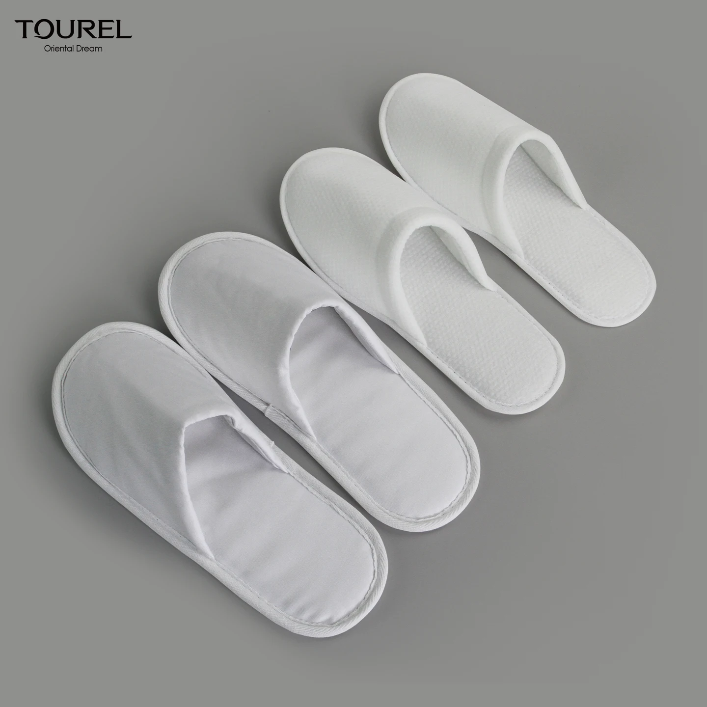 Chausson d'hôtel écologique à semelle en pâte biodégradable, fermé ou ouvert, jetable, blanc, gaufré, pour spa, chaussons d'hôtel 5 étoiles avec logo