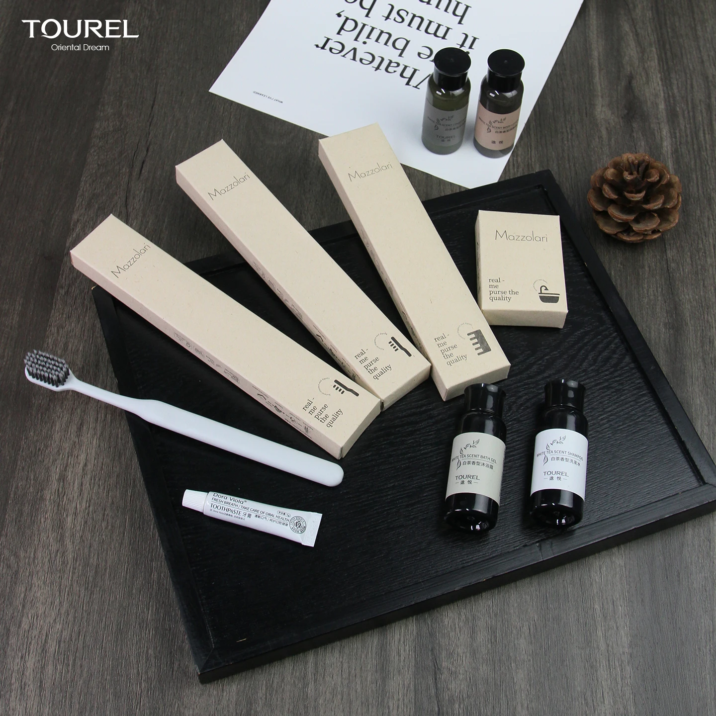Eco-friendly Recyclable Reusable Portable Hotel Travel Kraft Paper Pouch Toothbrush Holder Case Soft Ergonomic Amenities