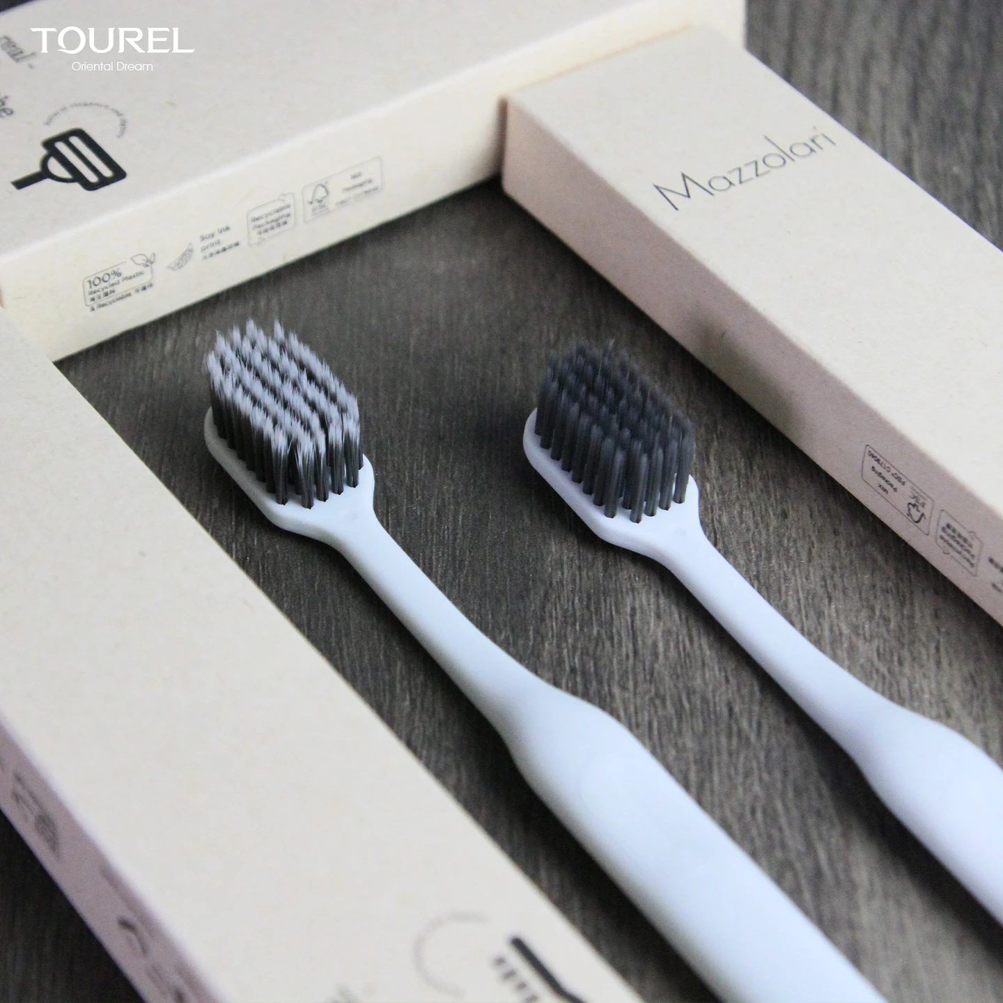 Eco-friendly Recyclable Reusable Portable Hotel Travel Kraft Paper Pouch Toothbrush Holder Case Soft Ergonomic Amenities