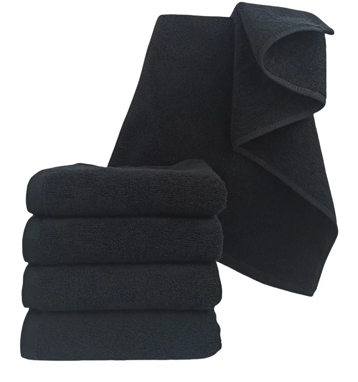 Serviette de sport noire durable, anti-boulochage, absorbante, pour l'entraînement, le football, le soccer et les voyages