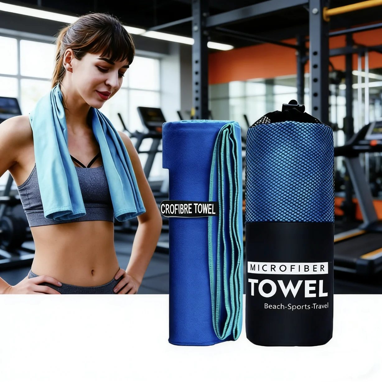 Toalla de microfibra de secado r&aacute;pido, ultra absorbente, ligera y compacta, que absorbe el sudor, para deportes, viajes, campamentos y gimnasio.