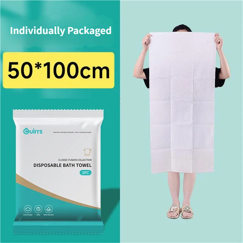Serviette de bain jetable robuste | Résistante à la déchirure et sans peluche | Idéale pour les voyages d'affaires et les douches en salle de sport