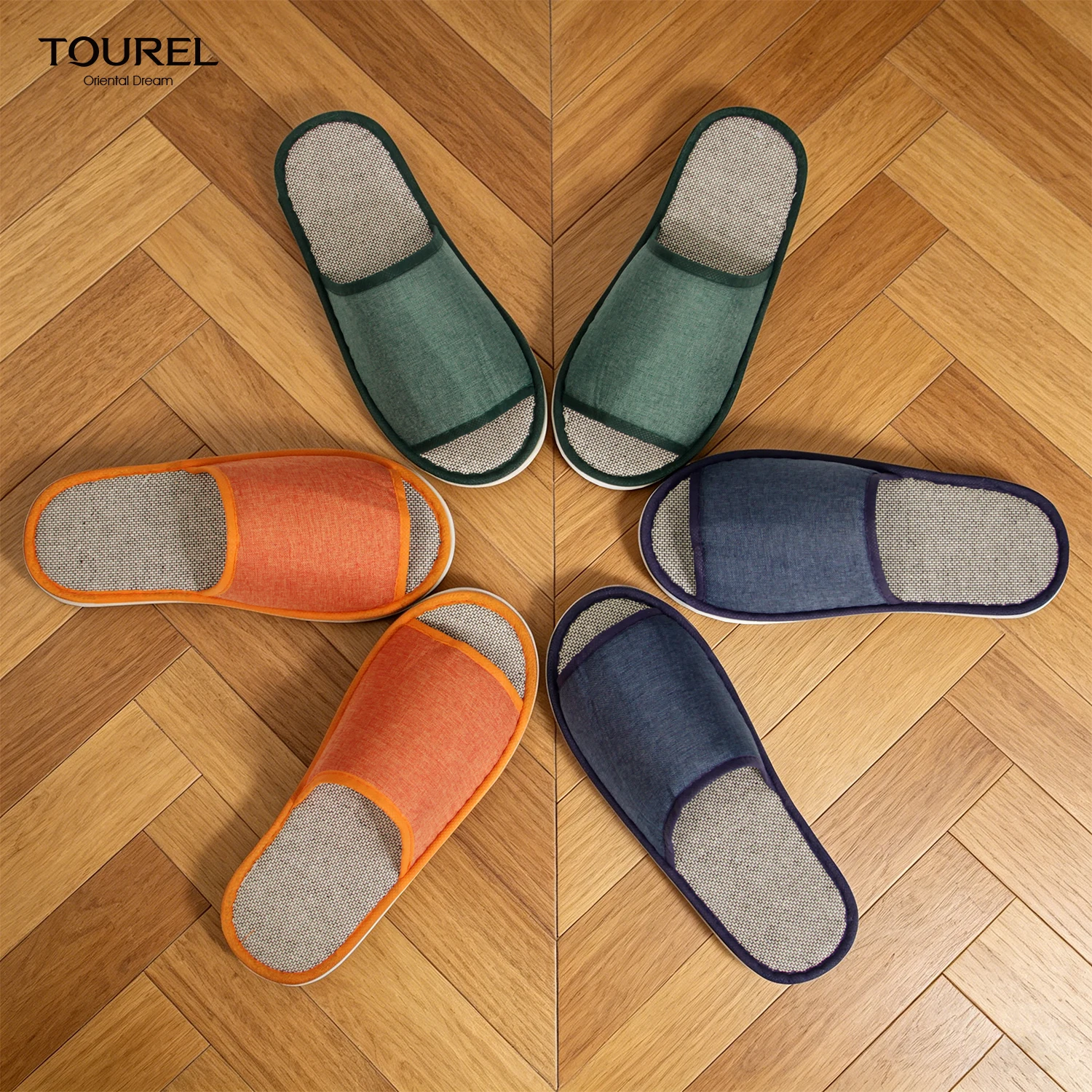Wholesale Comfortable Premium Hotel Resort Disposable Slippers High Quality Custom Stocks Linen Breathable Disposable Slippers