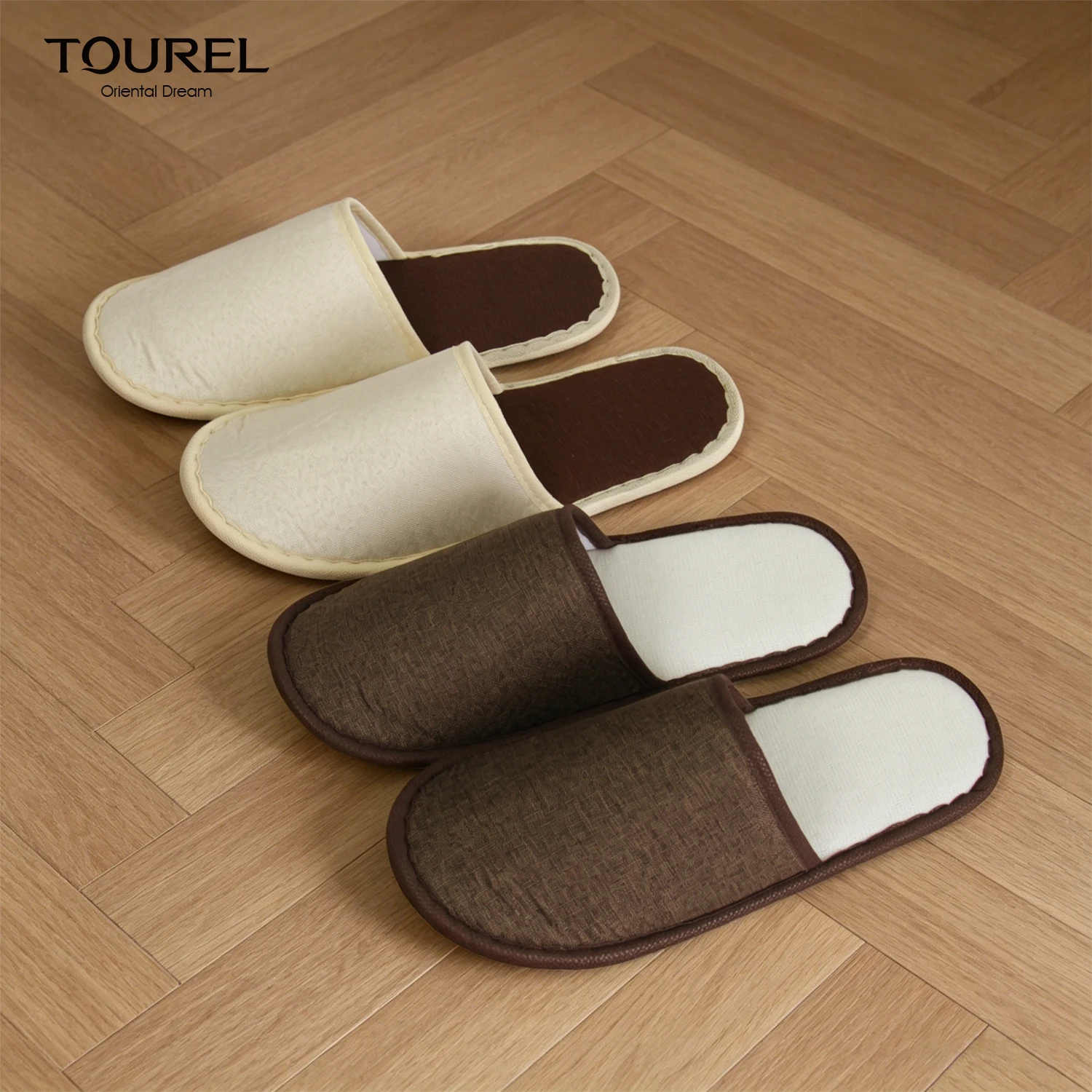 Chaussons d&rsquo;h&ocirc;tel jetables en lin avec logo personnalis&eacute;, semelle EVA antid&eacute;rapante, chaussons de spa, maison d&rsquo;h&ocirc;tes, chambre &agrave; coucher