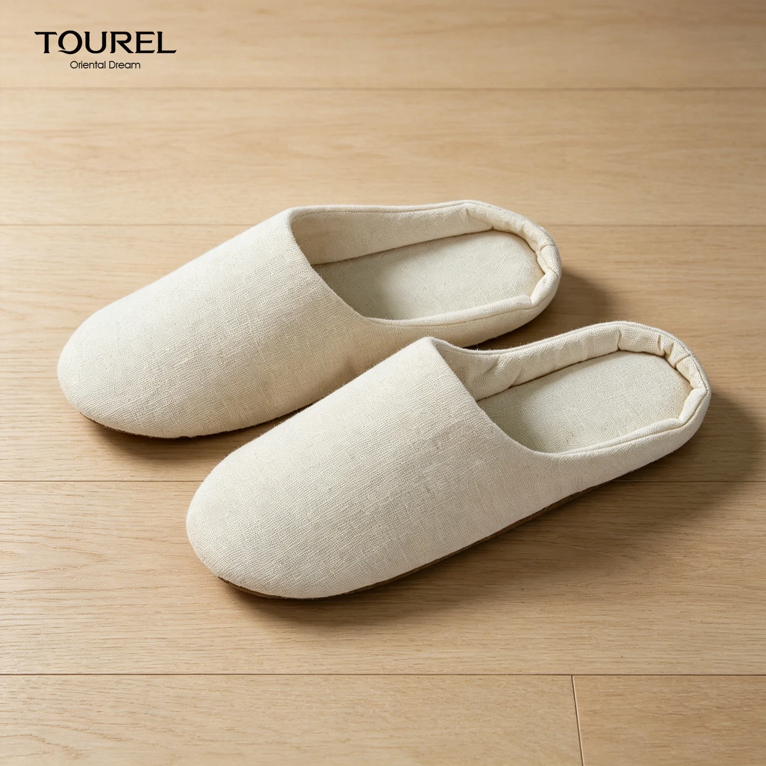 شبشب شتوي وخريفي طبيعي من الكتان قابل للغسل وهادئ للسيدات بنعال ناعمة، مناسب للاستخدام المنزلي والداخلي