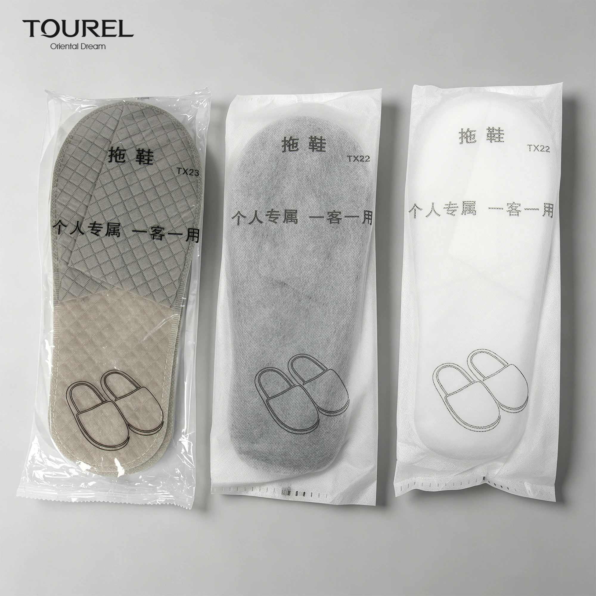 Custom Logo Anti-slip Epe Sole Eco-friendly Unisex Closed Toe Non-woven Disposable Slippers For Hotel Spa Home Hospital