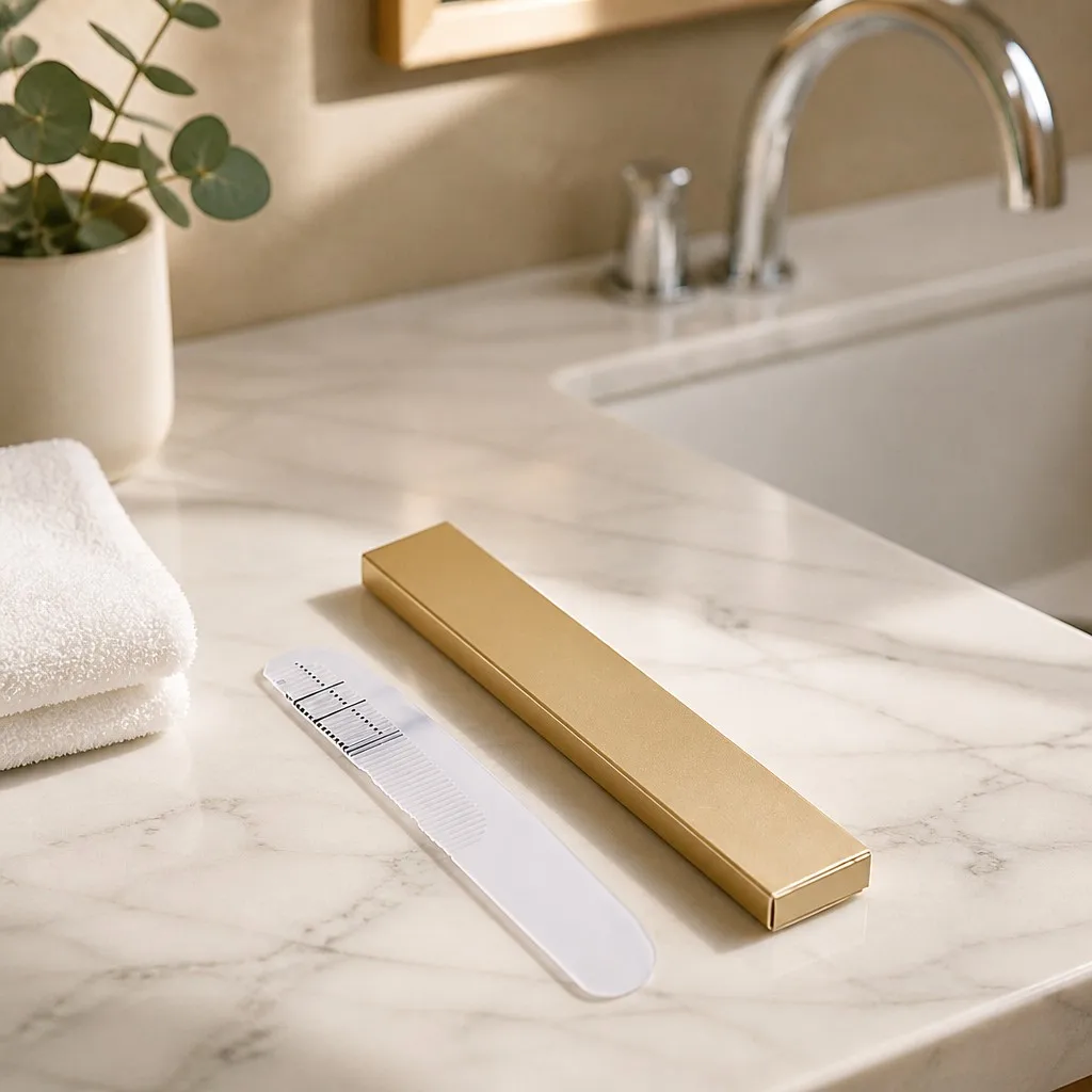 Peigne à cheveux jetable en plastique portable pour petit hôtel pour femmes, peigne à sourcils à dents fines avec échelle de mesure
