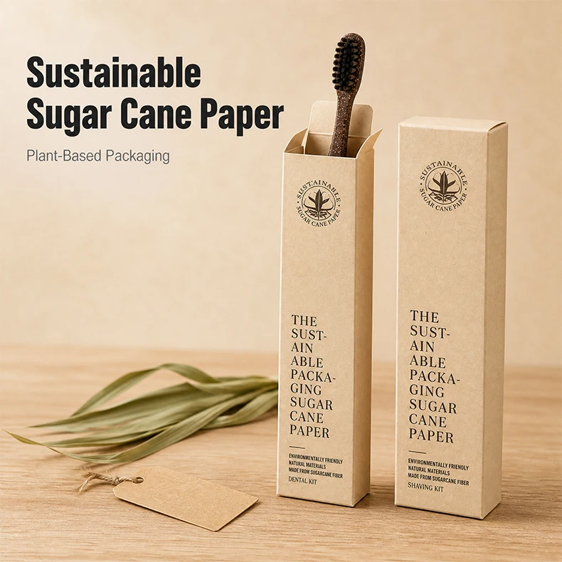 Disposable Hotel Guest Amenity Kit Degradable Coffee Grounds Sugar Cane Paper Eco Friendly Bathroom Supplies For Motel Homestay