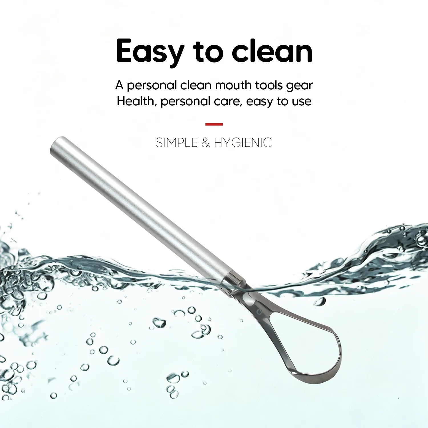 Kit d'hygiène bucco-dentaire écologique : brosse à dents en bambou détachable et gratte-langue en acier inoxydable pour un nettoyage quotidien de la bouche