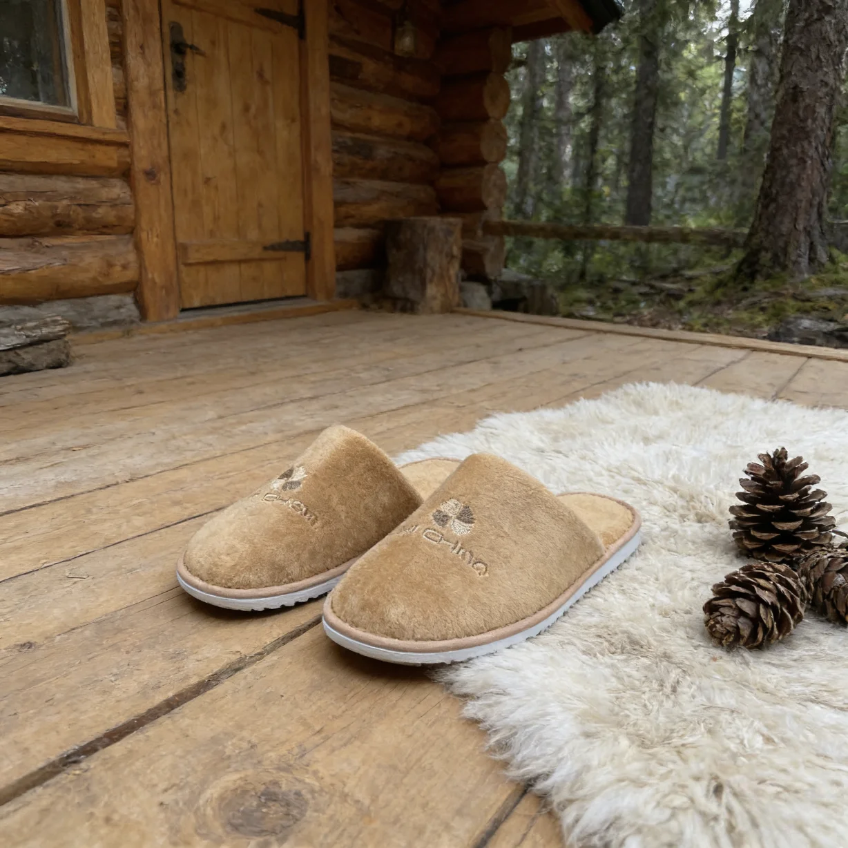 Chaussons d'hôtel en velours de coton de gros avec logo personnalisé pour hôtel boutique et client B&b