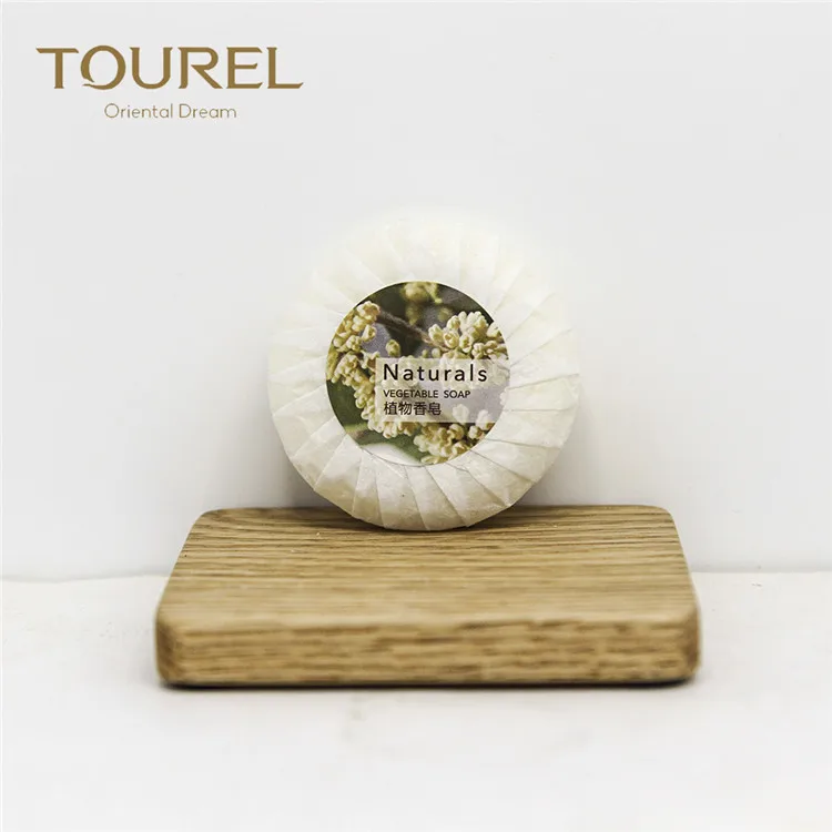 Tourel Fournitures Prix Pas Cher Petit Savon Rond pour Hôtel Emballages Personnels Sans Parfum Écologique Certifié Mini Savon pour Hôtel