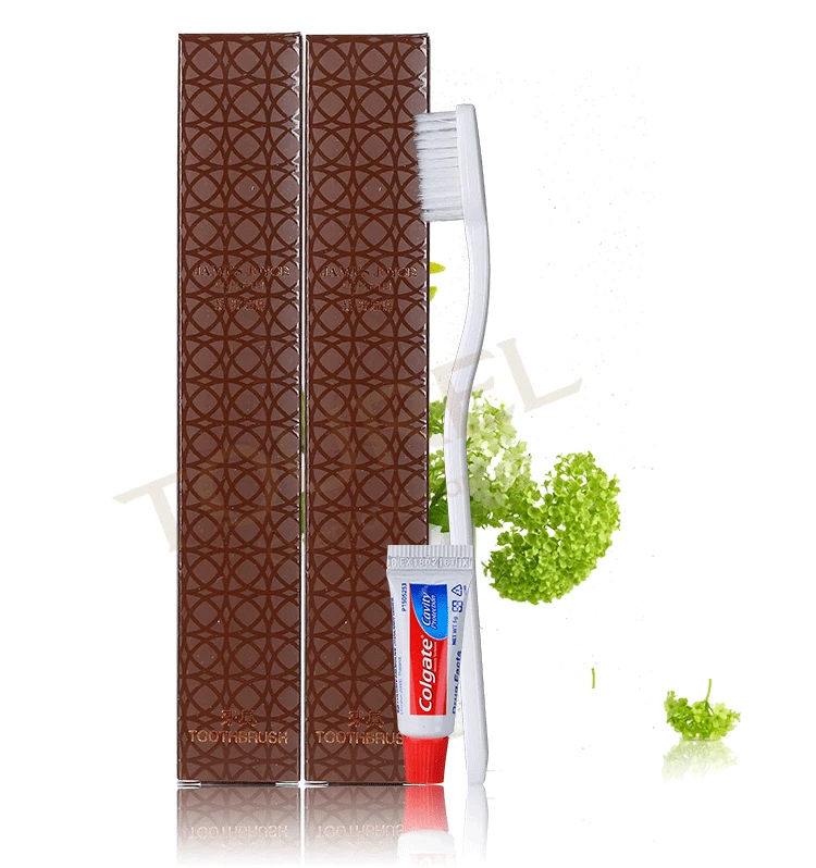 Brosse à dents jetable avec dentifrice, design en forme de S, longueur 7,5 pouces