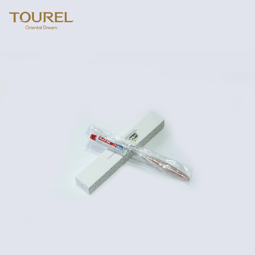 Brosse à dents jetable avec dentifrice, design en forme de S, longueur 7,5 pouces
