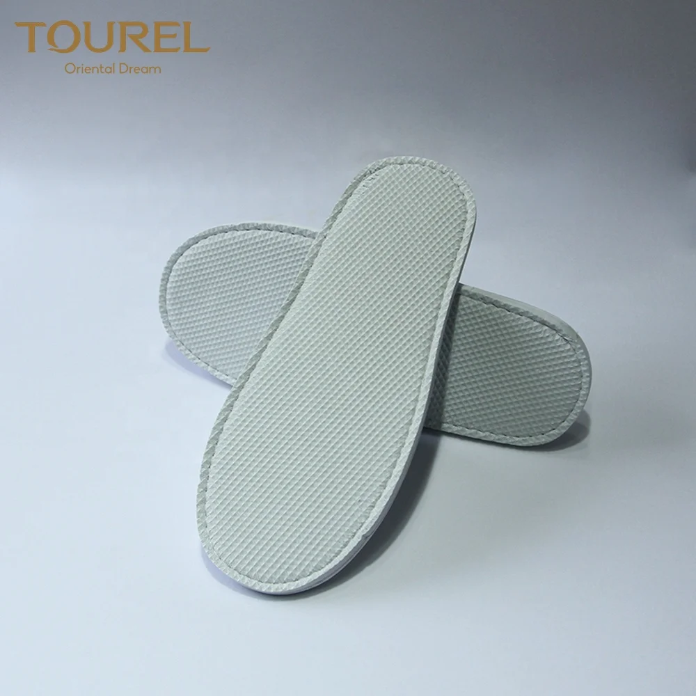 White 5mm Eva Sole Customized Logo Disposable Wedding Slipper For Guest