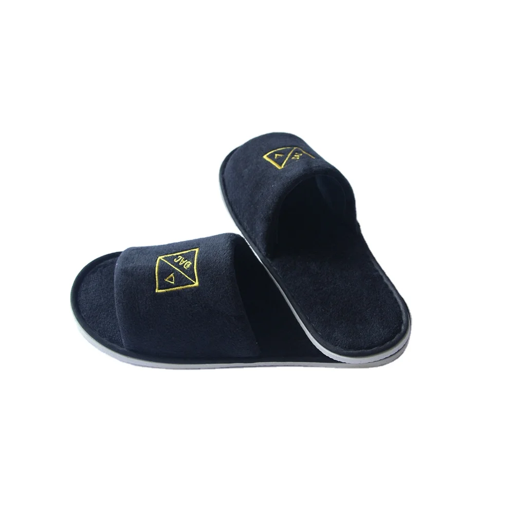Zapatilla de hotel desechable de algod&oacute;n y terciopelo a bajo precio, suave, personalizada y con caracter&iacute;stica reciclable