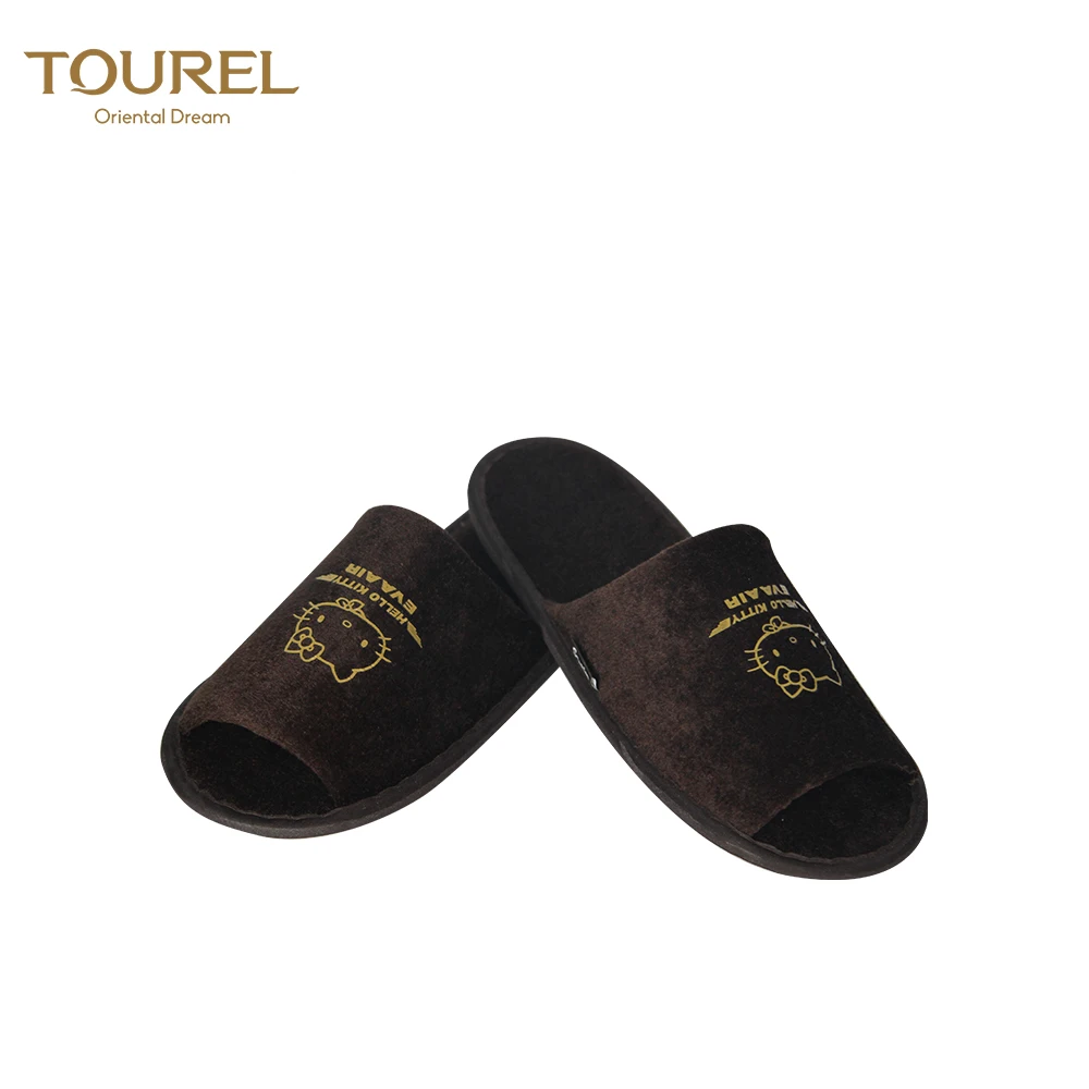 Low Price Disposable Cotton Velvet Hotel Slipper Soft Personalized With Recyclable Feature