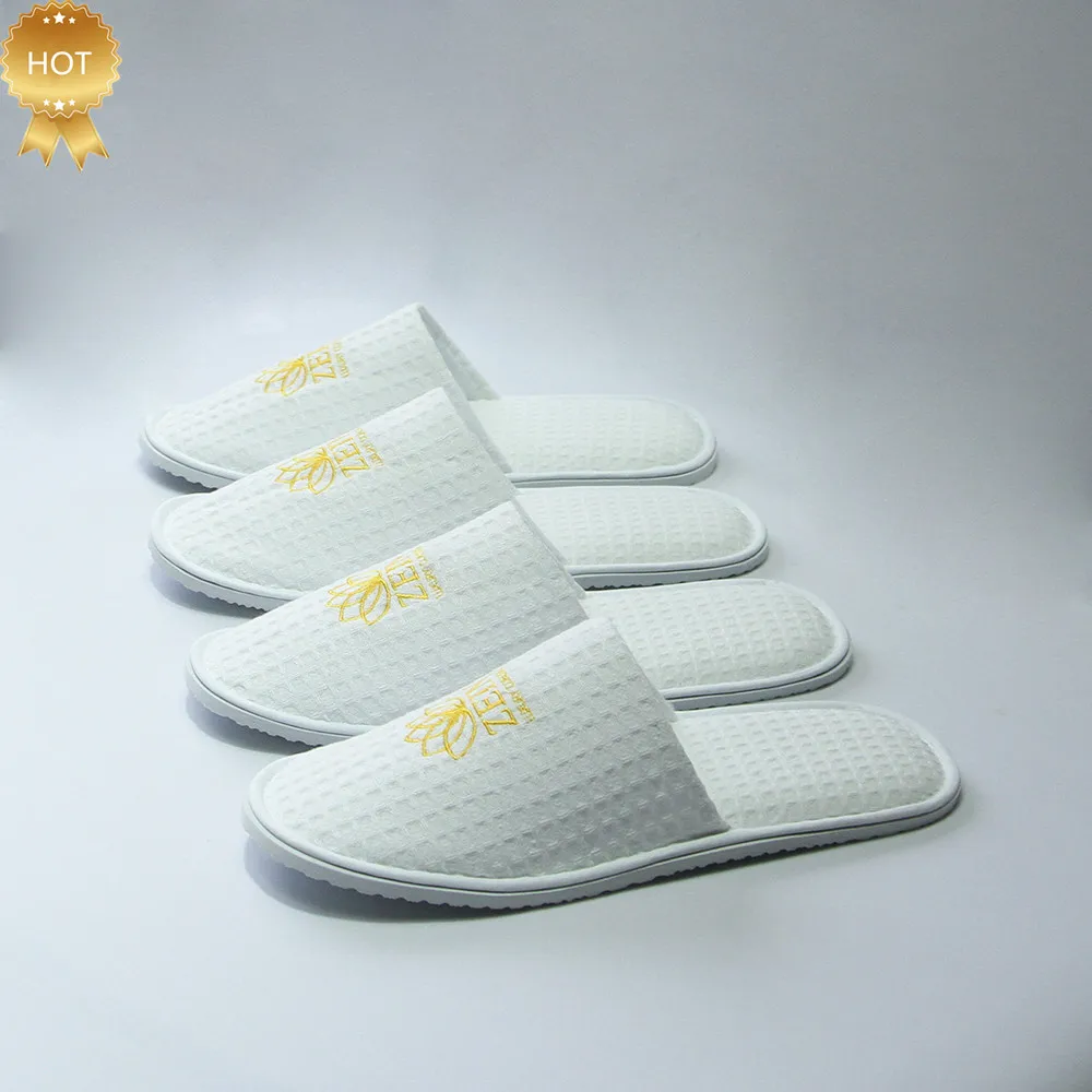 Zapatillas de ba&ntilde;o blancas grandes de gofre para hotel, antideslizantes, desechables, reciclables, port&aacute;tiles, para spa de hombres