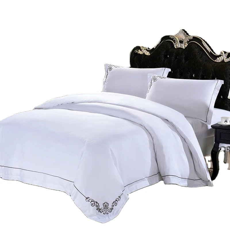 China Manufacturer 250tc 100% Cotton 3cm Satin Stripe Bed Sheet Set/satin Stripe Hotel Bed Runner