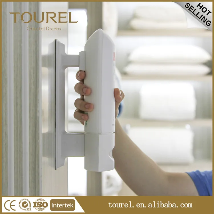 Flacon vide en plastique de luxe de marque Tourel avec distributeur de savon liquide pour gel douche pour hôtel