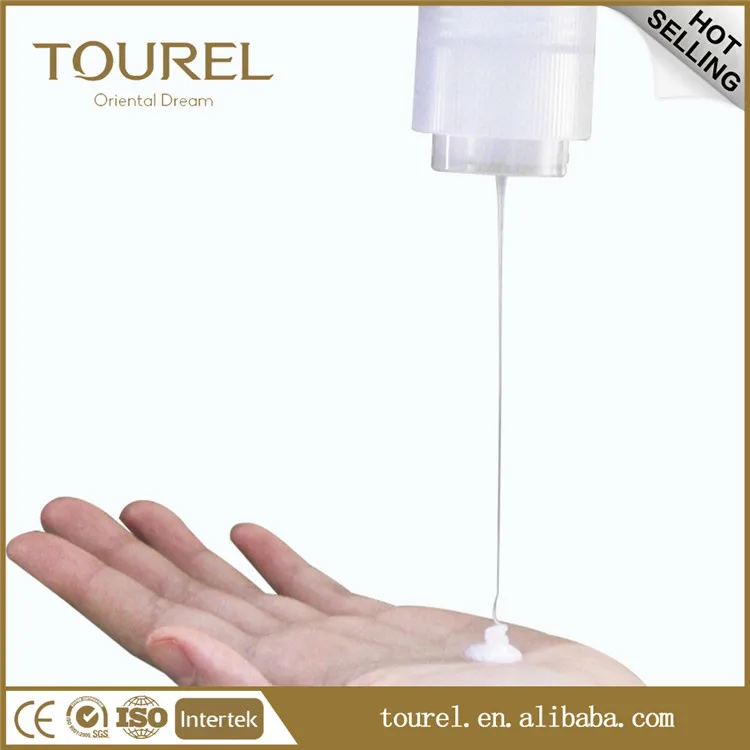 Flacon vide en plastique de luxe de marque Tourel avec distributeur de savon liquide pour gel douche pour hôtel