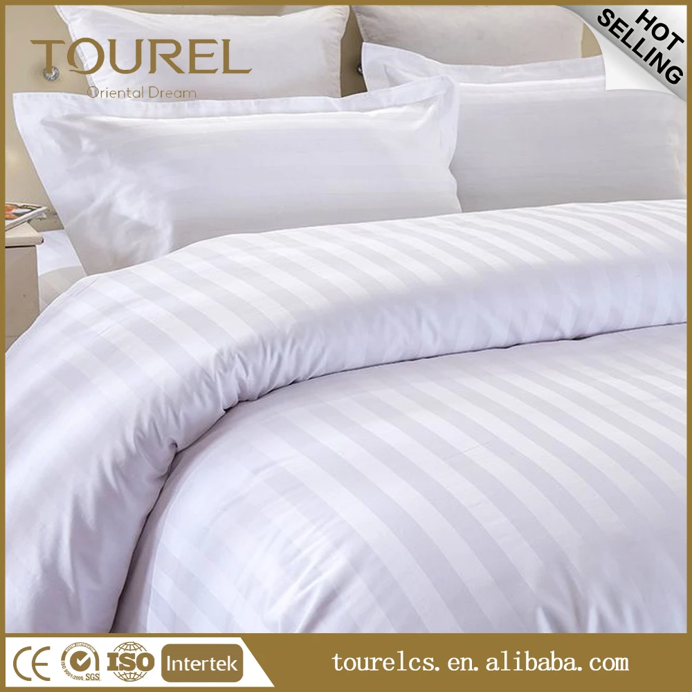 Trade Assurance Wholesale Cotton Woven Plain 300tc Hotel Bedding Linen Set With Custom Logo