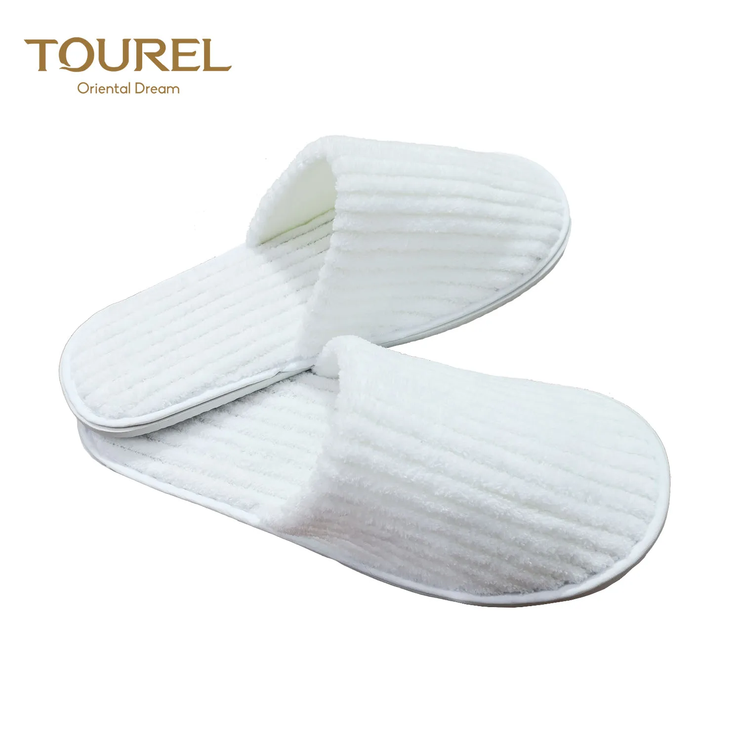 Custommen's & Women's Wedding Slippers Black Hotel Guest Room Slipper With Embroidery Logo
