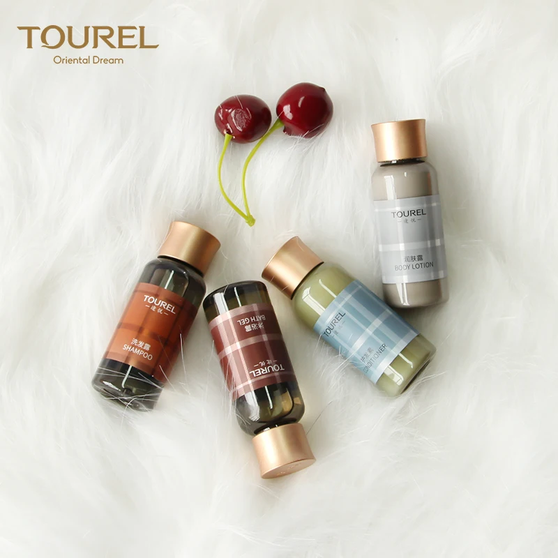 Fabricant de flacons cosmétiques en plastique jetables pour gel douche pour hôtel 5 étoiles, Ensemble d'articles de bien-être pour spa, Fournitures hôtelières