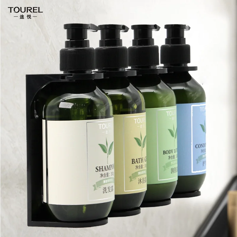 Hotel-grade Wall Mount Shower Gel And Shampoo Rack Plastic Storage Bracket For Bathroom Toilets
