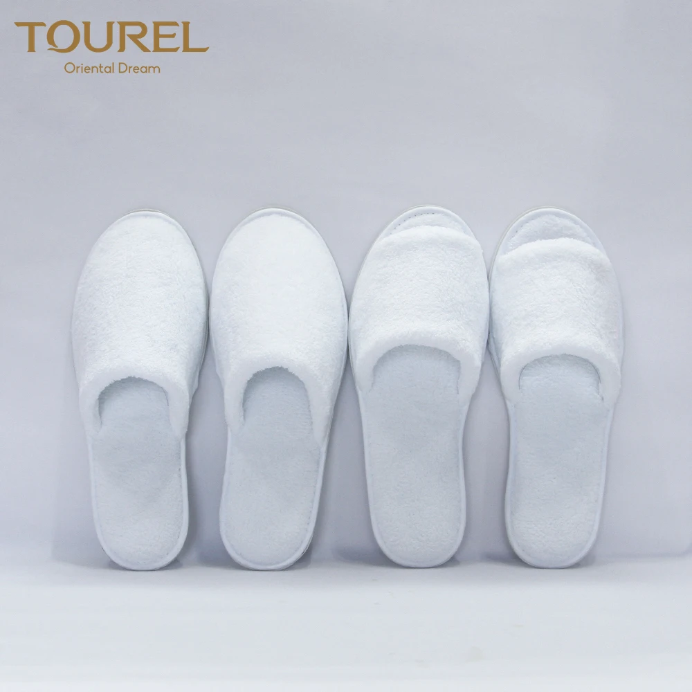Chaussons jetables en gros pour femmes, lavables, pour spa invités, en velours corail intercontinental, molleton corail en coton, écologiques, légers, avec logo personnalisé
