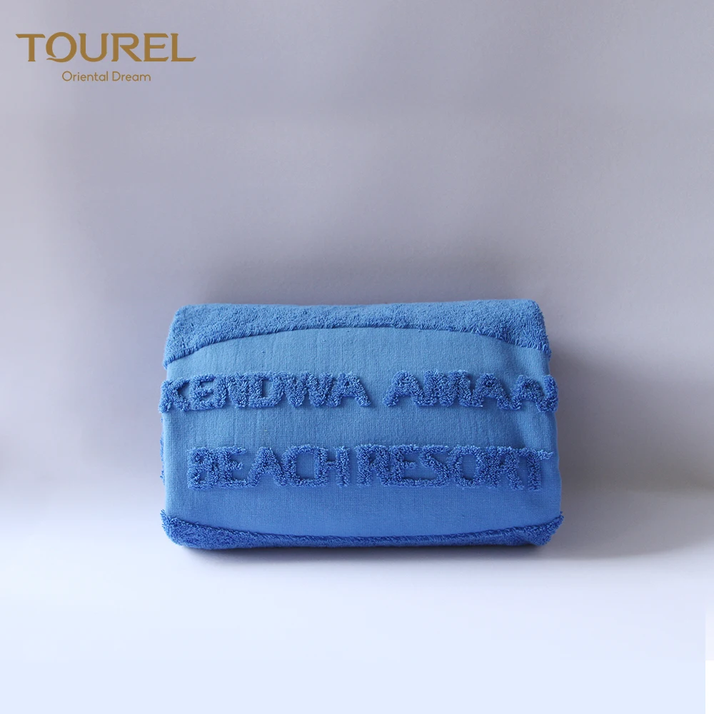 Serviette de plage gaufrée épaisse et grande 90*180, 100 % coton de haute qualité, impression personnalisée, compressée et jetable