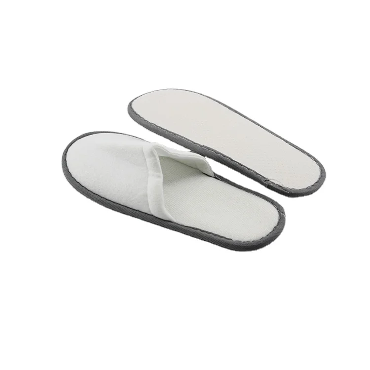 Zapatillas de dormir de lujo de alta calidad personalizadas para mujer, chanclas de tela waffle, esponjosas de interior, hechas a mano, desechables para hotel Eve