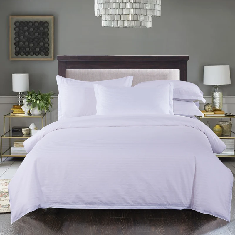 Juego de cama de hotel de lujo 5 estrellas al por mayor 100% algod&oacute;n S&aacute;banas blancas 300tc Ecol&oacute;gico Kit de cuatro piezas para todas las estaciones Boda