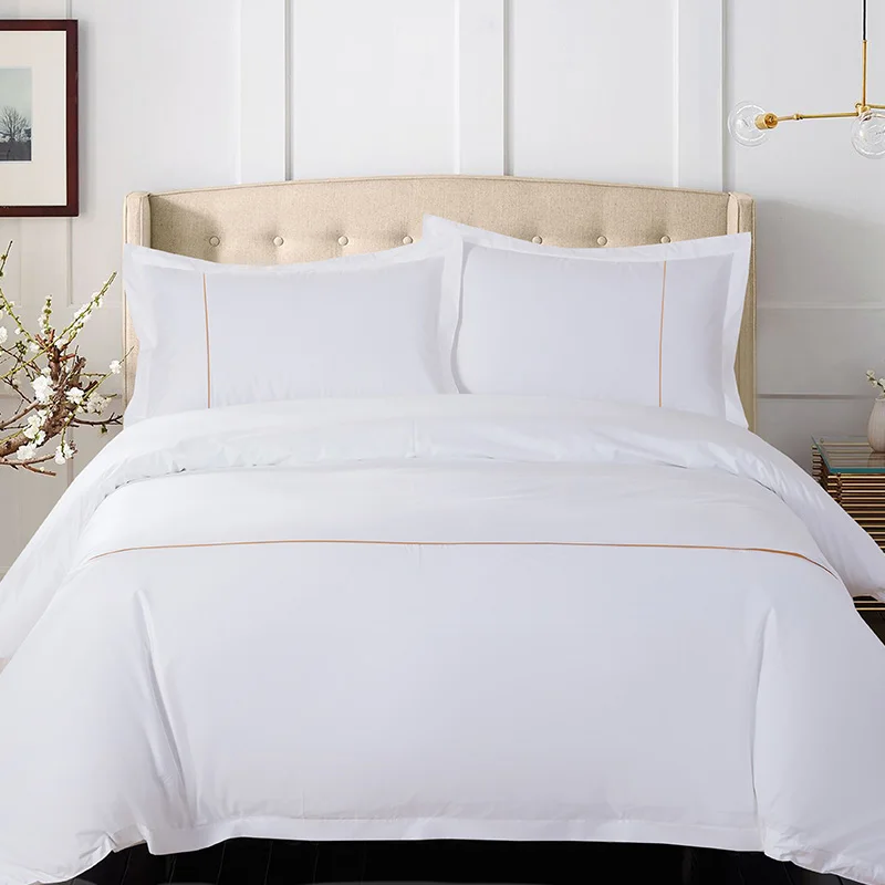 Drap-hôtel 5 étoiles de luxe T Dubaï 350t Égyptien Dernier Design 300-1000 Tc 100 Coton Uni Blanc T200