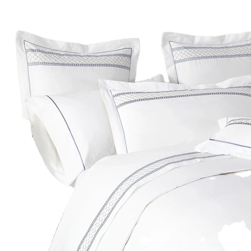 Drap-hôtel 5 étoiles de luxe T Dubaï 350t Égyptien Dernier Design 300-1000 Tc 100 Coton Uni Blanc T200