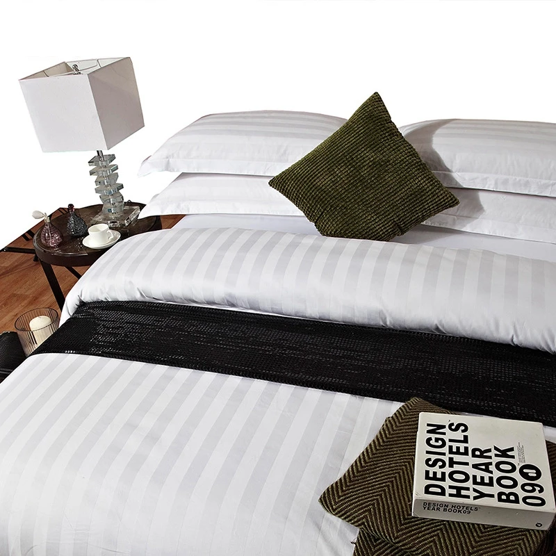 Egyptian Cotton Bedding Set 6 Piece Hotel Luxury King Queen Size Sheets Plain Striped Solid Striped For Bedroom Furniture