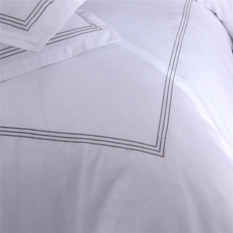 Parure de lit en coton égyptien fabriquée en Chine, ensemble de linge de lit en microfibre, couette en coton de couleur, draps de lit en coton blanc utilisés dans les hôtels